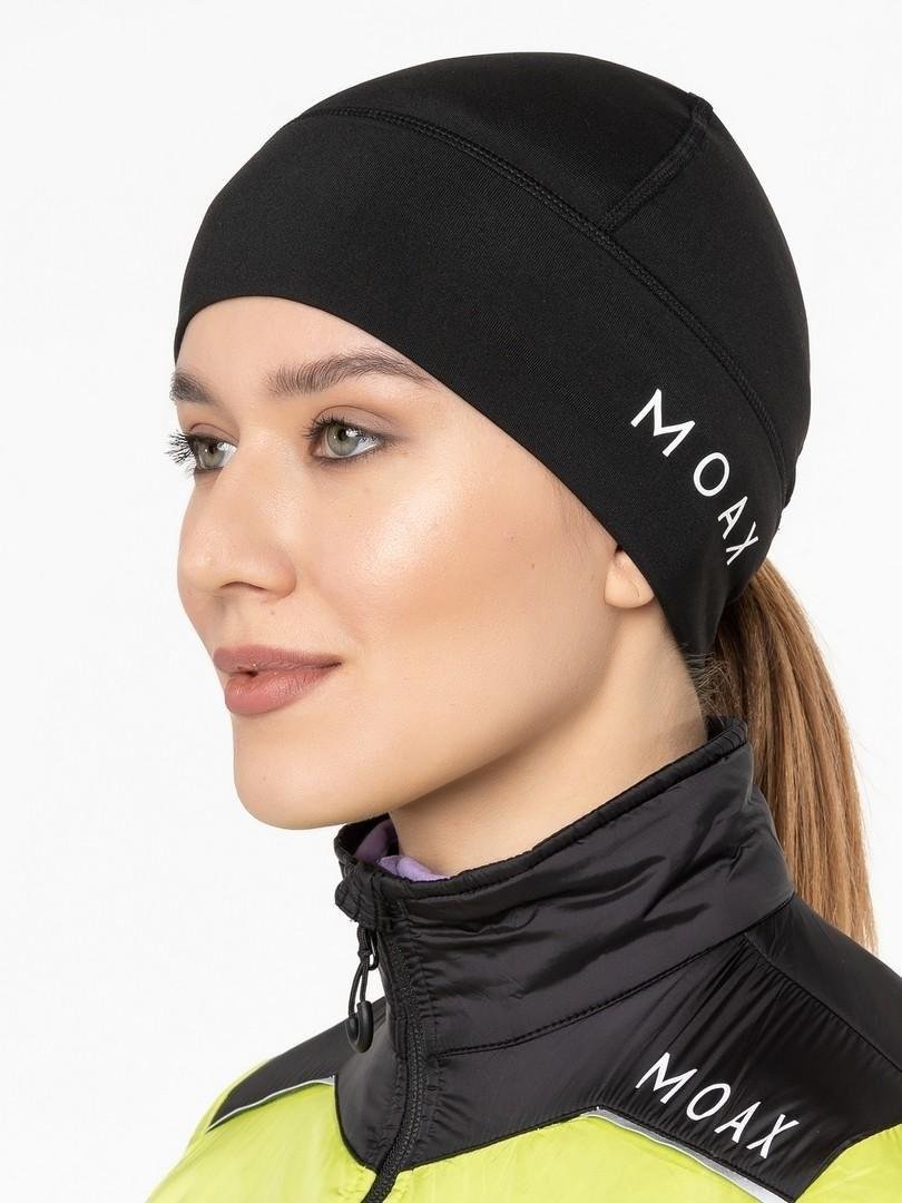 SW46804-10000 Шапка гоночная жен. MOAX Tista Pony Tail с отверст. , цв. чёрный