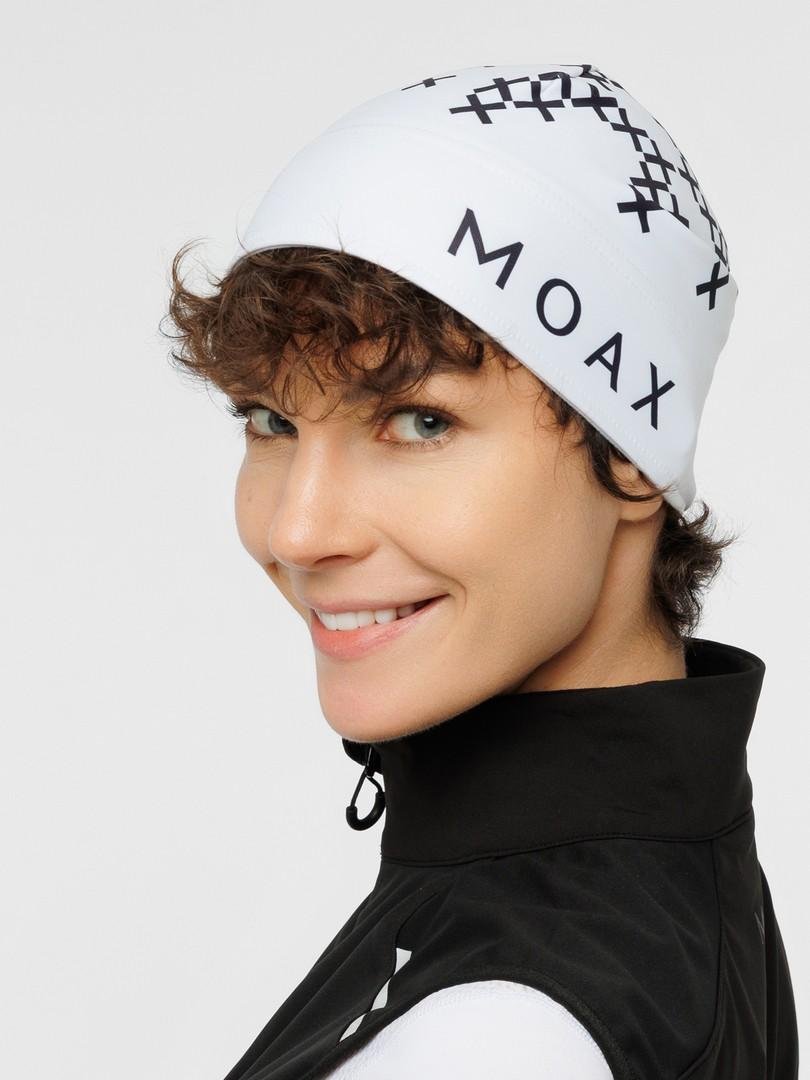 23518M-00025 Шапка гоночная унисекс MOAX Race, цв. белый-черный