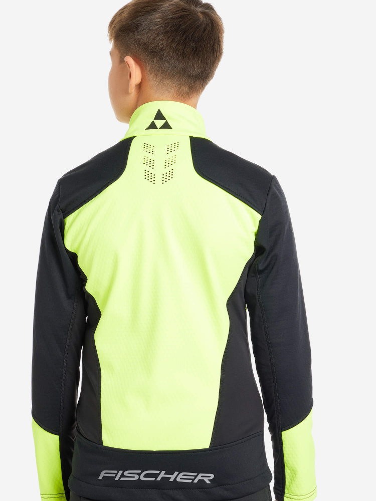 GR8132-103 Куртка детс. Fischer Softshell Warm, цв. черный-лимонный