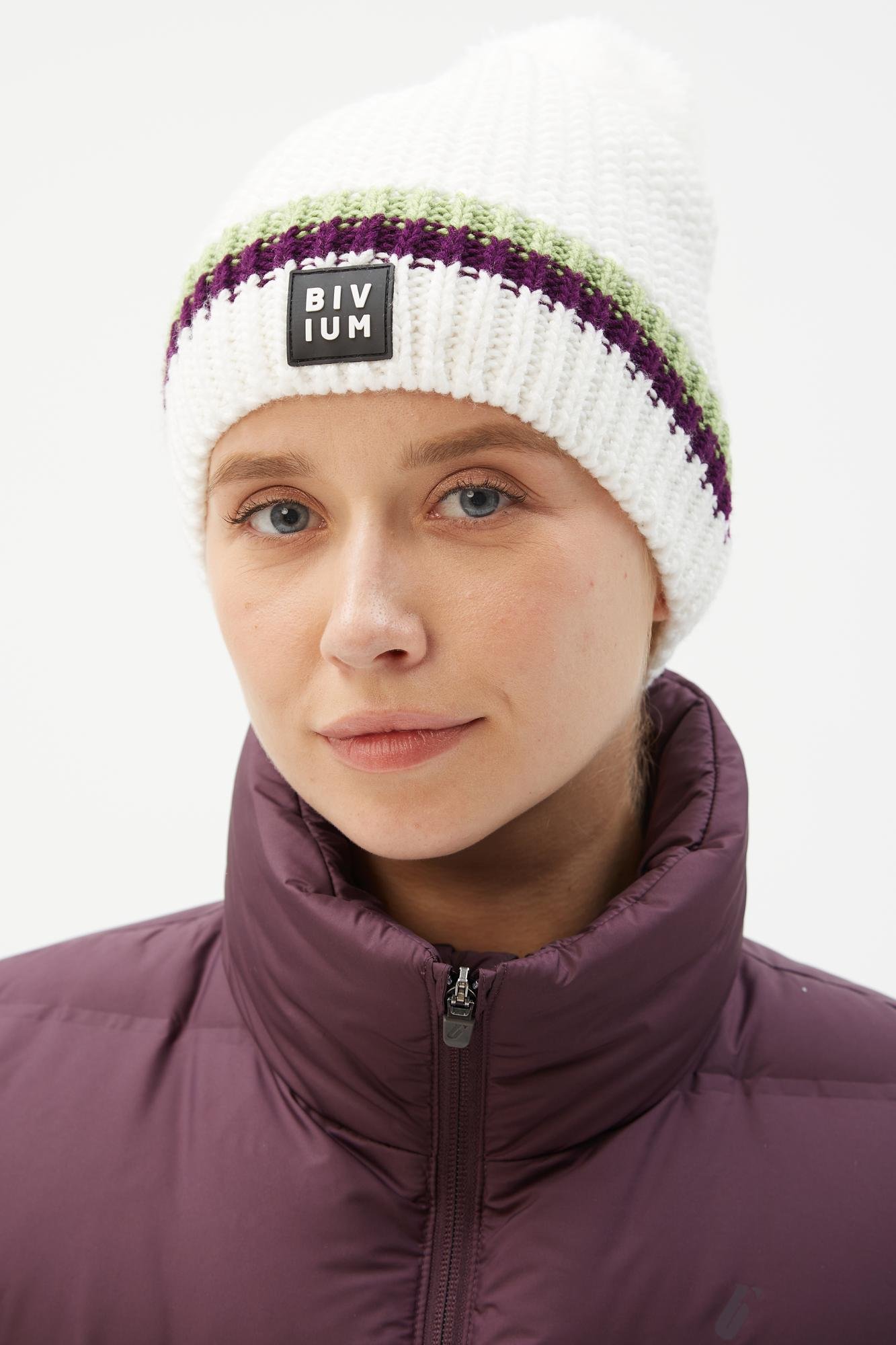 AHW101UN225-00100 Шапка унисекс BIVIUM "Apex", цв. белый