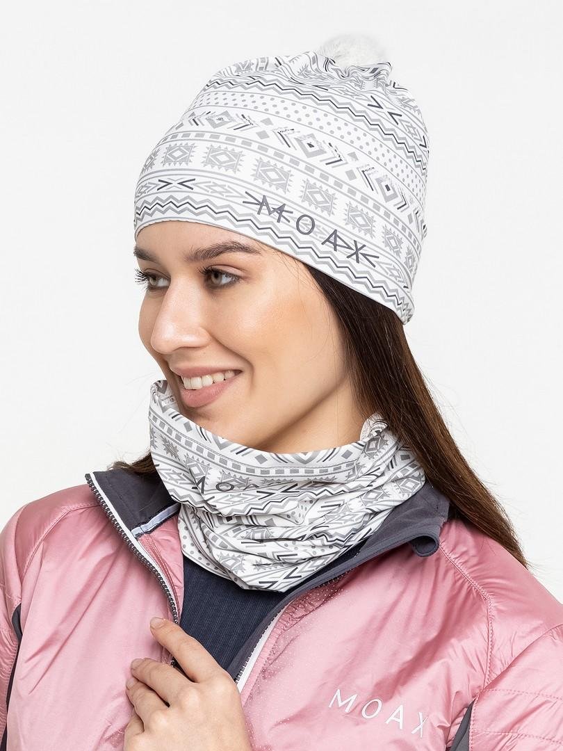 SW46805-00025 Бандана унисекс MOAX Tista Warm, цв. белый-серый