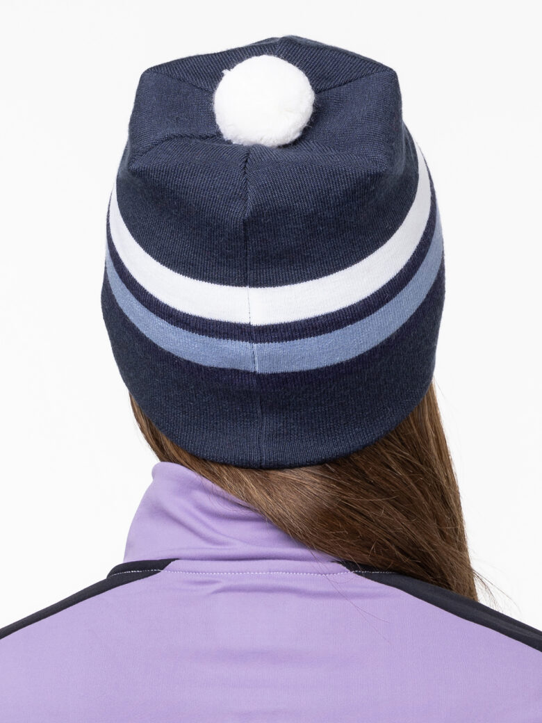 23575M-72100 Шапочка унисекс MOAX Tradition Sport stripe, цв. серый-синий