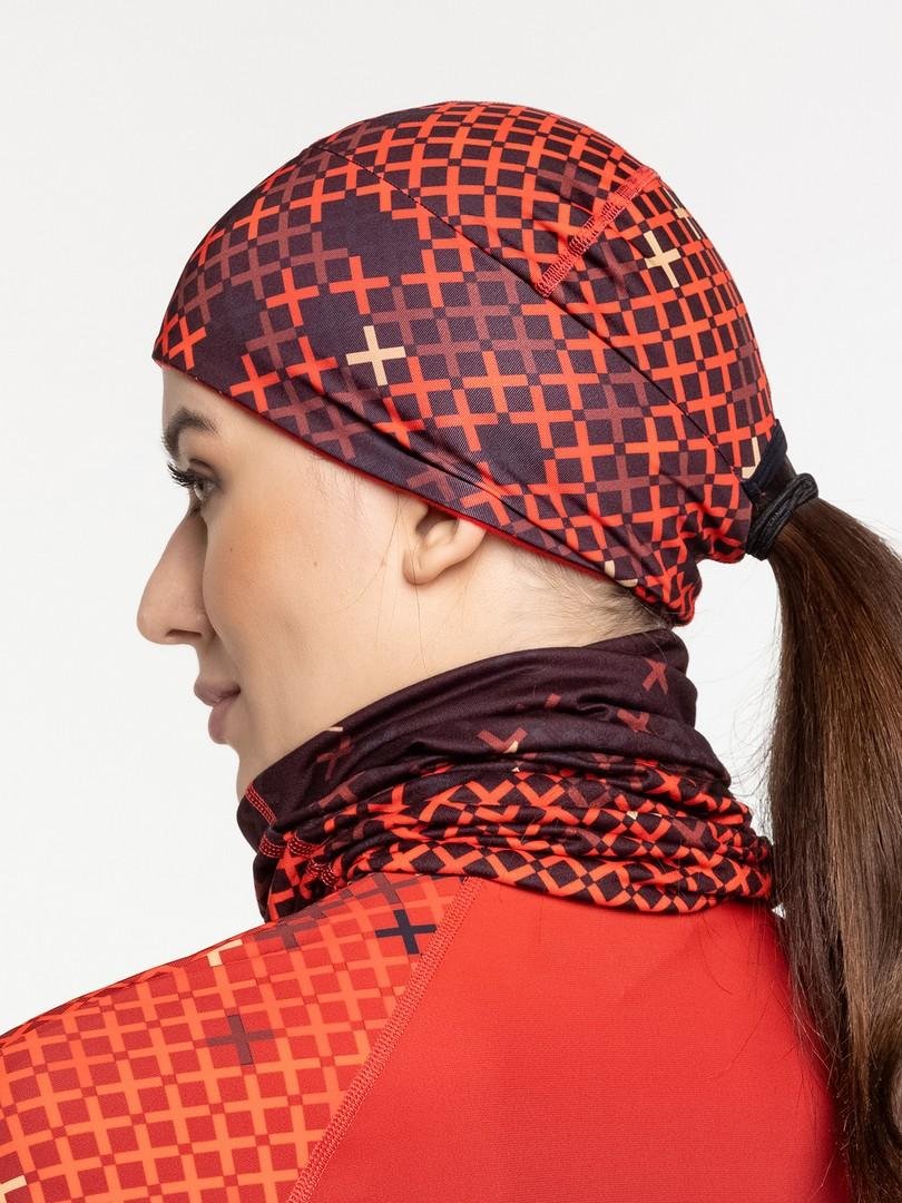 23524M-90000 Шапка гоночная унисекс MOAX Sirius Pony Tail с отверст, цв. красный-бордовый 