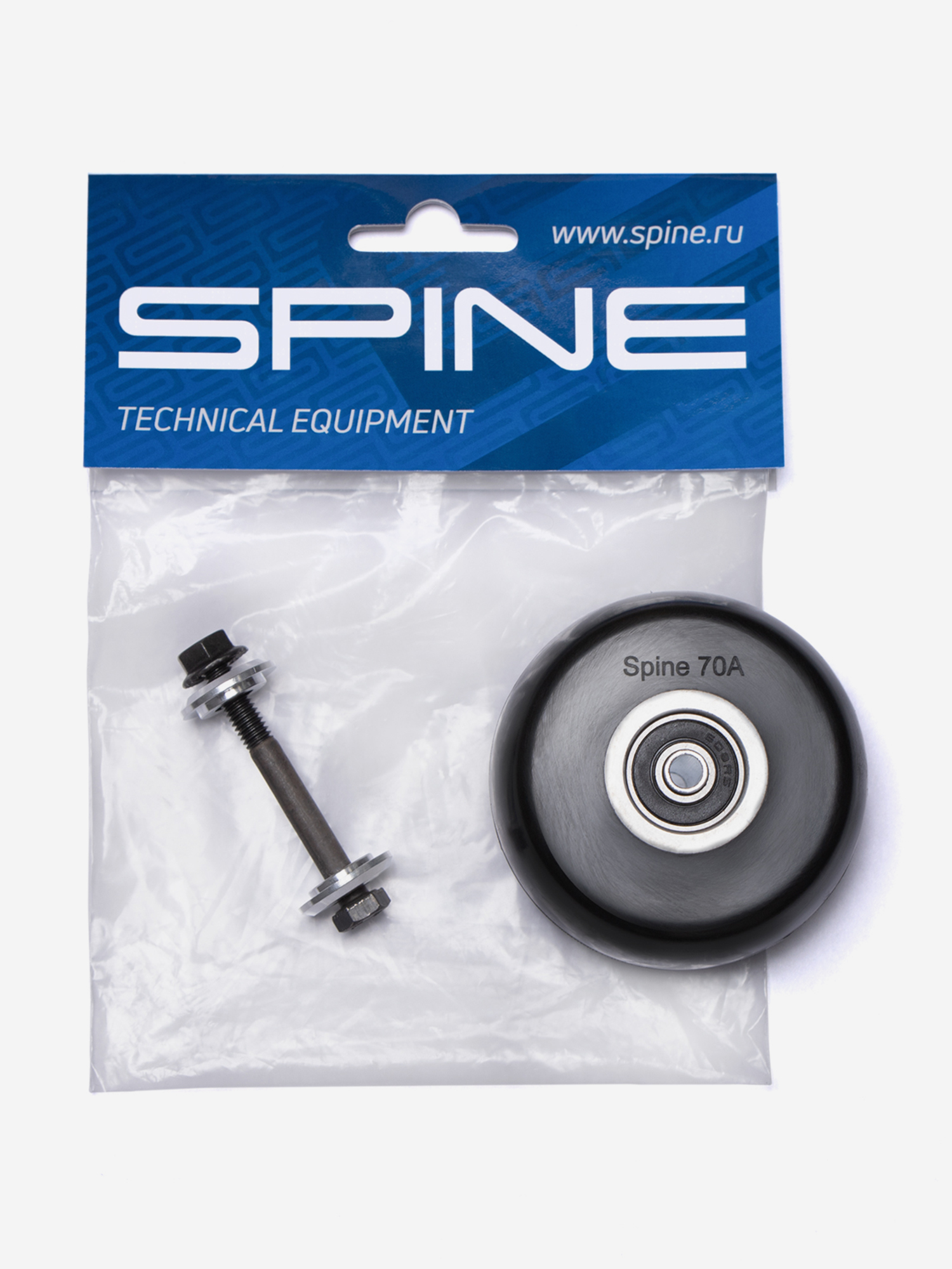 27980 Колесо лыжероллера SPINE Rubber 78A переднее  в сборе, Classic 70*40 каучук, среднее №2