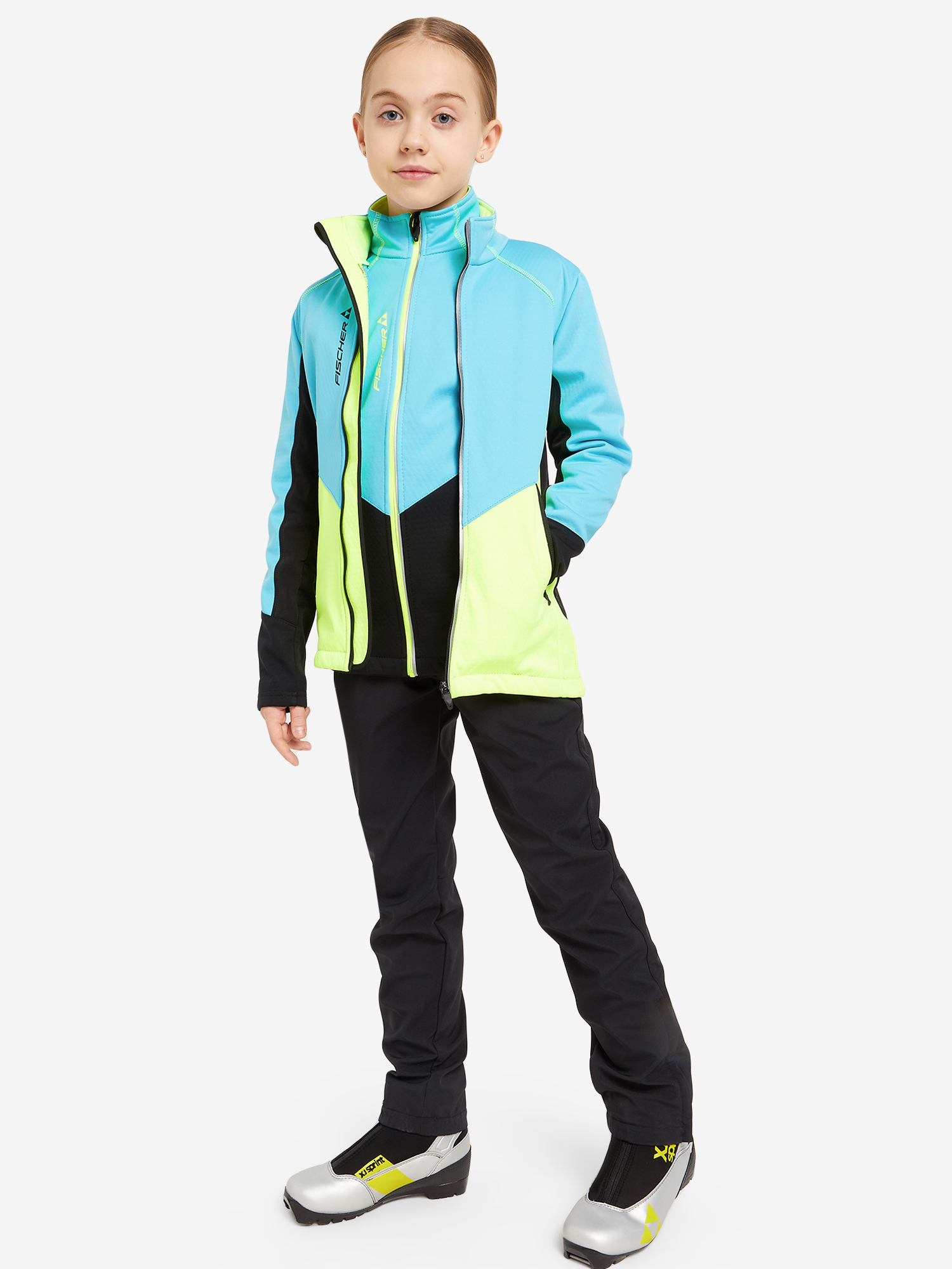 GR8132-400 Куртка детс. Fischer Softshell Warm, цв. бирюзовый