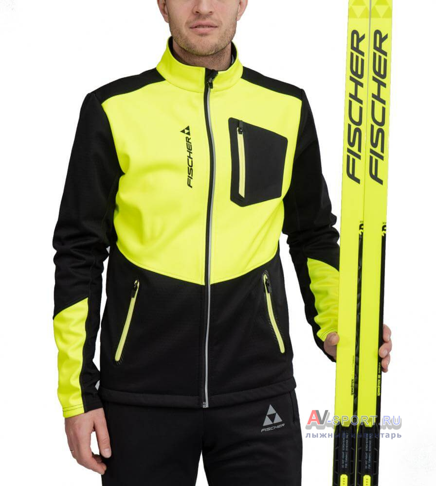 GR8115-103 Куртка муж. FISCHER Softshell Warm black/lime