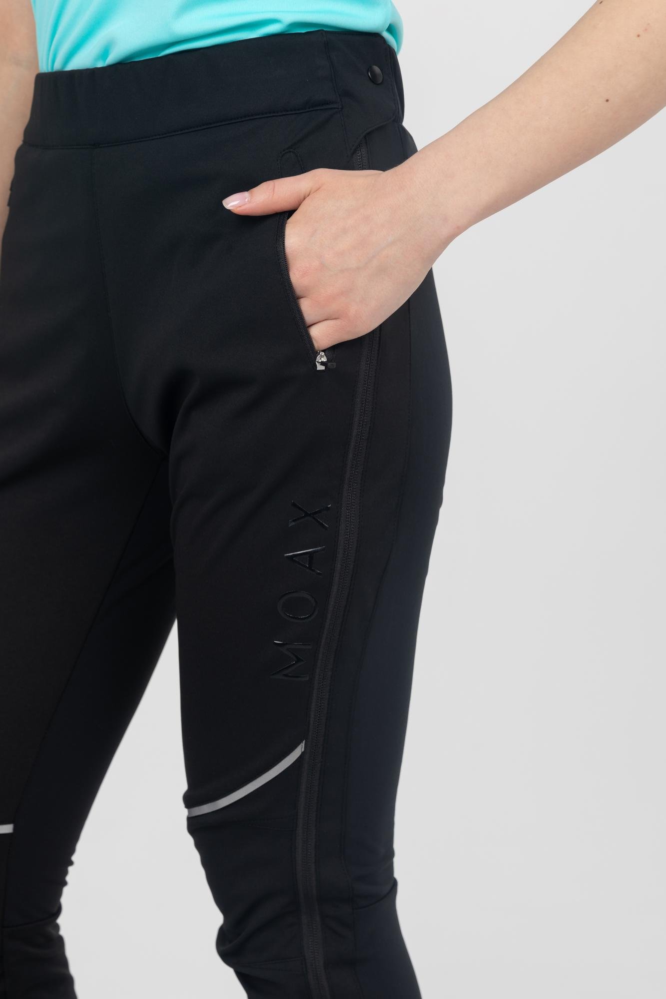 SW212218-10000 Брюки жен. MOAX Solo Full zip черн.