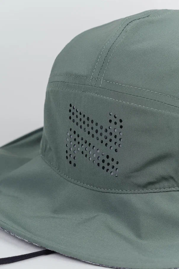 NSV960215 Панама унисекс NORDSKI Outdoor двухсторонняя, р. б-р цв. хаки (зеленый)/серый 
