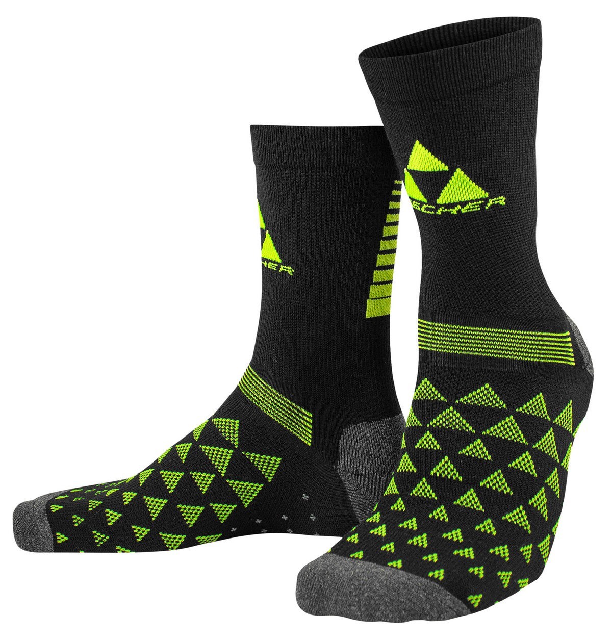 GR8243-101 Носки термо унисекс FISCHER Nordic, высокая посадка, цв. черный-неон