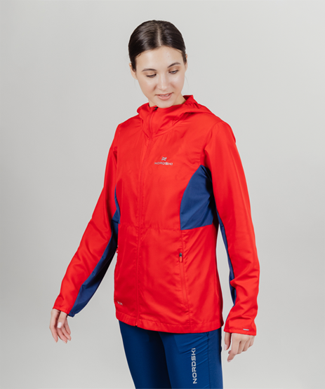 NSW206900 Ветровка жен. NORDSKI Run Tomato W, цв. красный