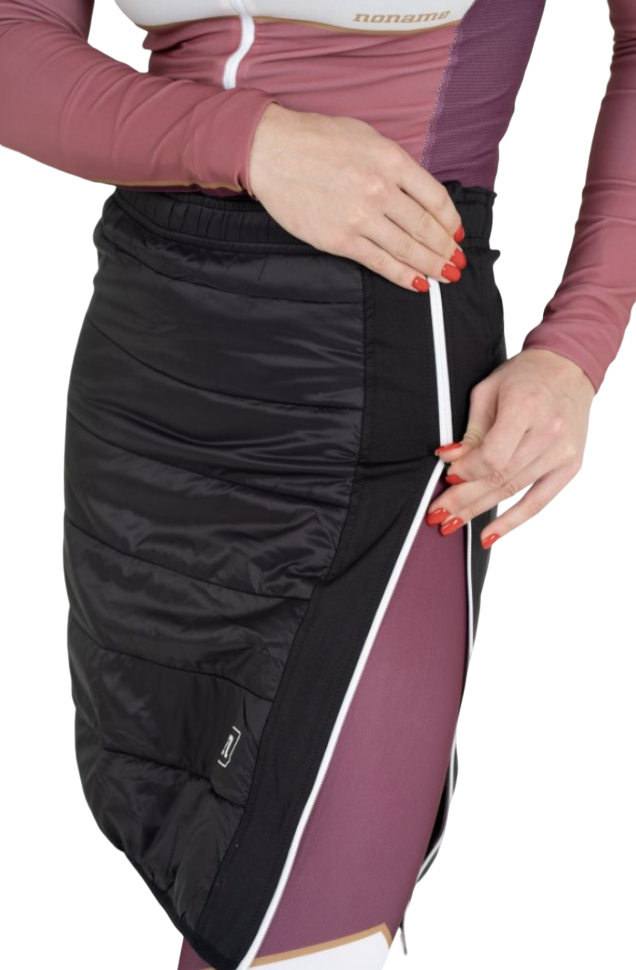 2001071-0110 Юбка утепленная жен. NONAME SKI SKIRT 24, цв. черно-белый