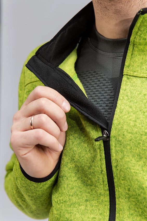 GR8135-500 Куртка унисекс FISCHER Fleece Logo, цв. зеленый
