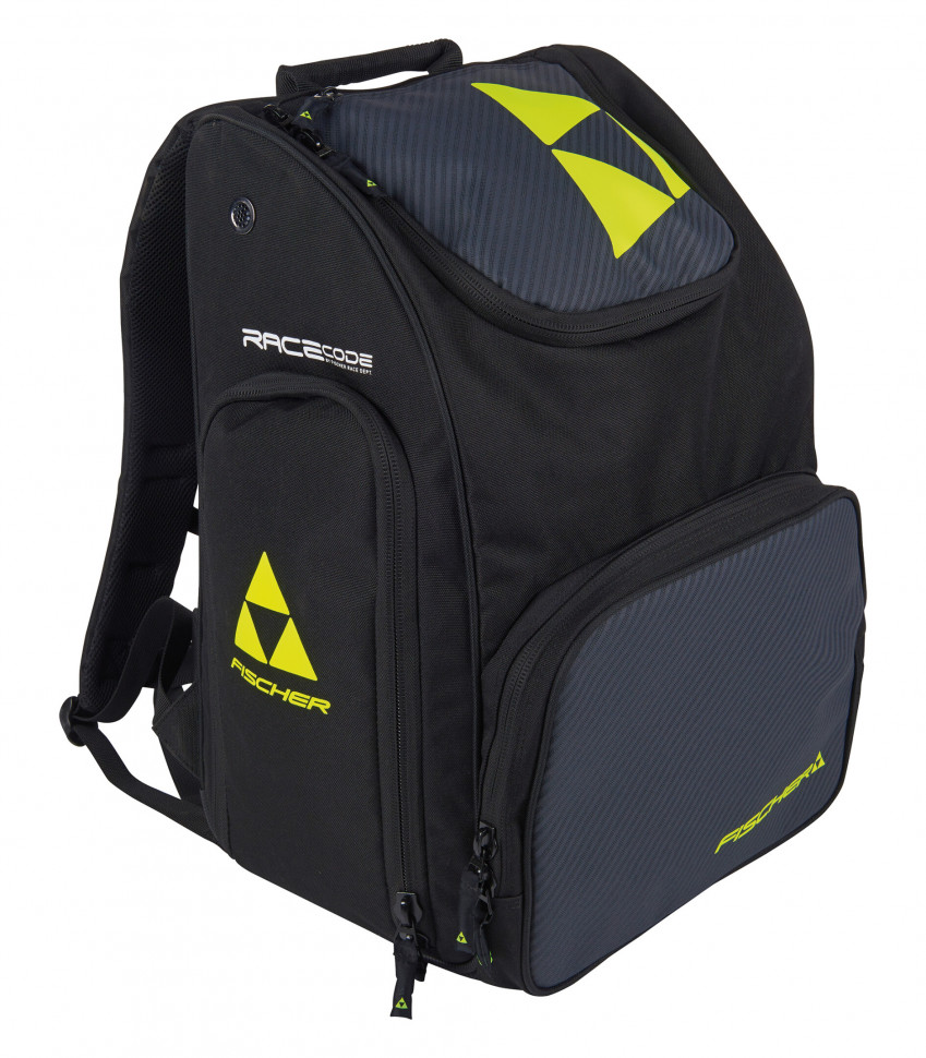 Z01322 Рюкзак FISCHER RACE с отделением для обуви + чехол в комплекте, р. 40 L, цв. черный-желтый