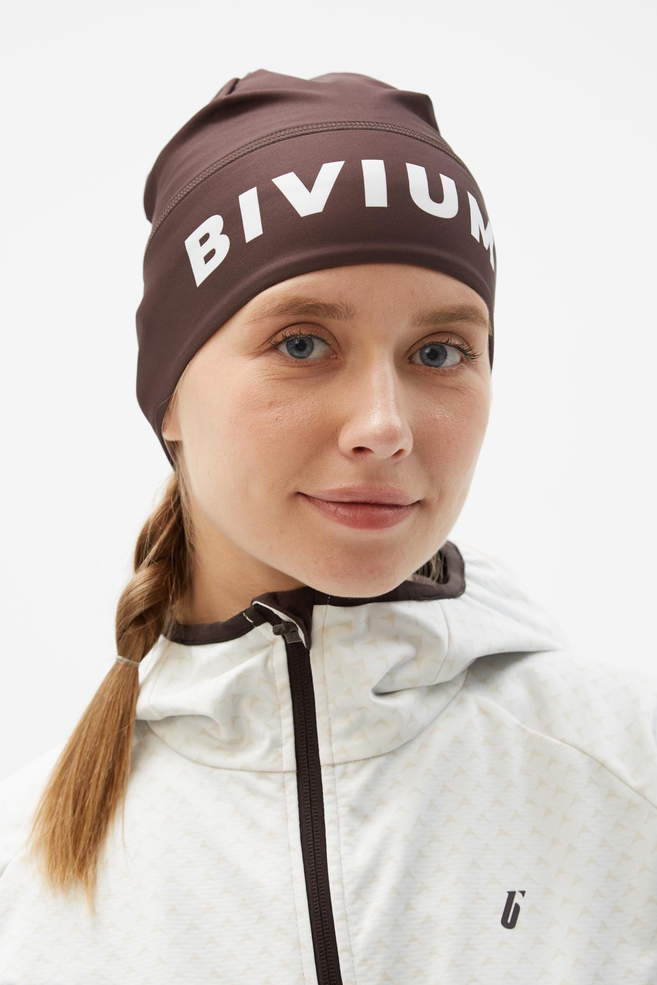 SHW102UN225-01100 Шапка гоночная унисекс BIVIUM "Энергия 2.0", цв. коричневый-белый