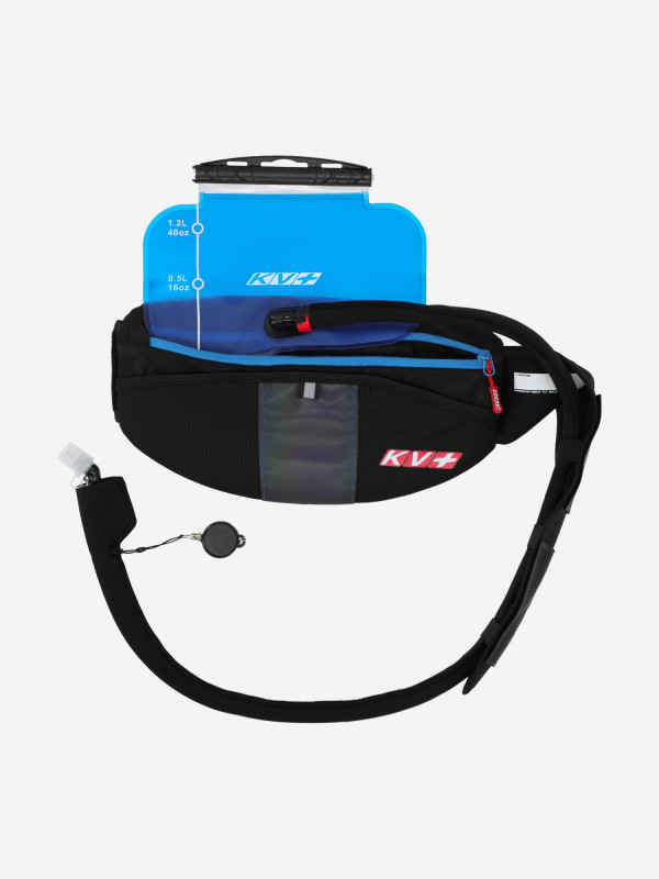 26D38 Термос-подсумок (гидратор) KV+ Marathon с USB-зарядкой, с фонариком, ёмкость 1 L, цв. черный