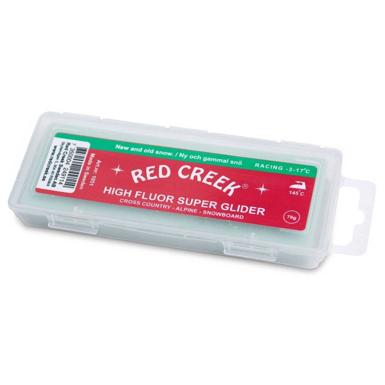 1050 Парафин (мазь скольжения) RED CREEK HF высокофтористый (-3...-17С) 30 гр., цв. зеленый