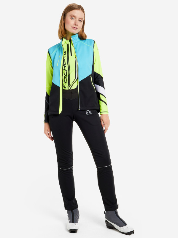 GR8120-101 Жилет жен. FISCHER Softshell Warm, цв. black/yellow