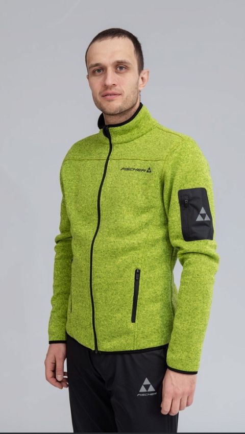 GR8135-500 Куртка унисекс FISCHER Fleece Logo, цв. зеленый