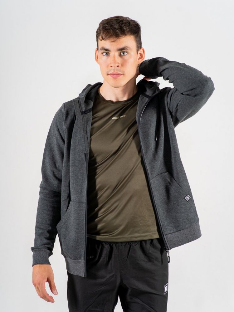 2001644-0194 Кофта унисекс NONAME Track Hoodie UX 23, цв. меланж черный