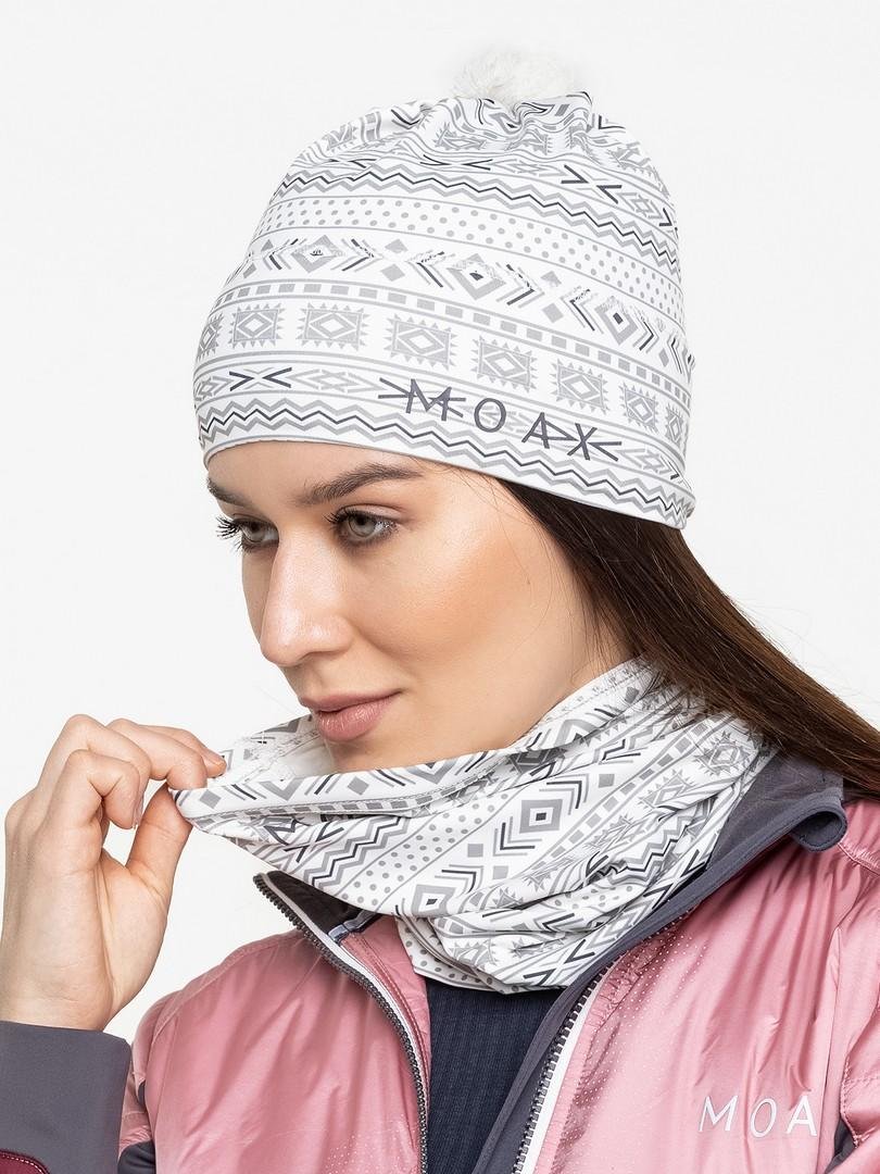 SW46805-00025 Бандана унисекс MOAX Tista Warm, цв. белый-серый