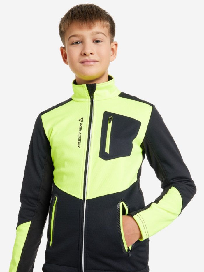 GR8032-109 Куртка детс. Fischer Softshell Warm, цв. черный-серый
