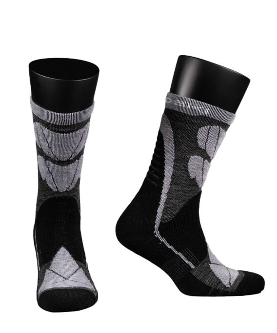 NSV422201 Носки термо унисекс NORDSKI Wool, высокая посадка, цв. серый-черный