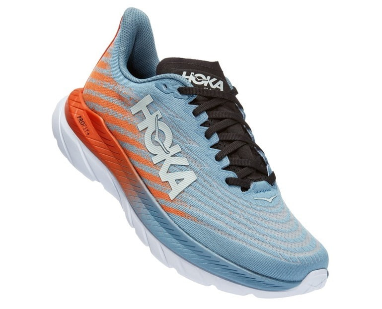 1127893MSP Кроссовки муж. HOKA M MACH 5, цв. голубой-оранжевый 