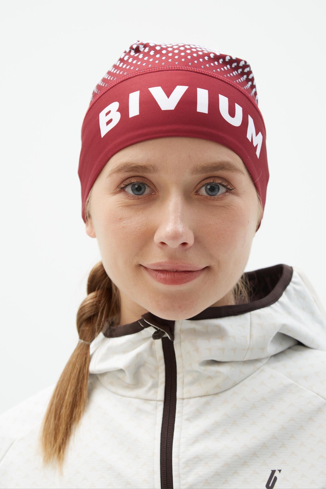 SHW102UN225-01501 Шапка гоночная унисекс BIVIUM "Энергия 2.0", цв. бордовый-белый