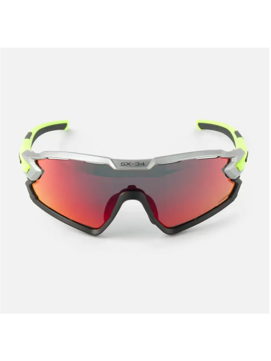 09.1313.30 Очки CASCO SX-34 Carbonic, р. OS, цв. опр. желтый неон/лин.красный