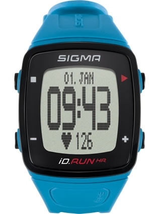 24910 Часы спортивные SIGMA ID.RUN HR 10 функций (GPS, пульсомер, секундомер,комп.прилож.), цв.синий