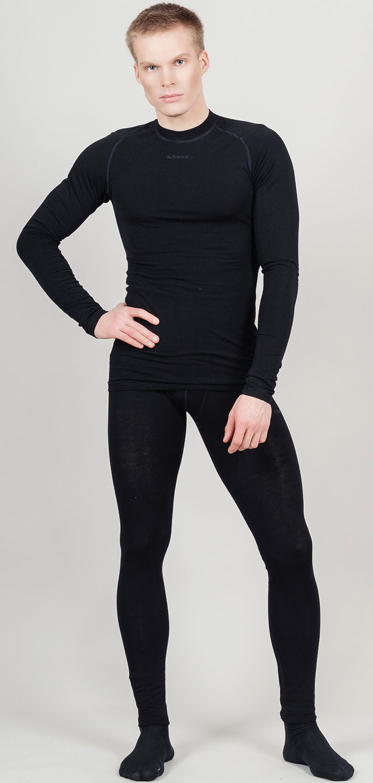 NSM377100 Комплект термобелья муж. NORDSKI Wool, цв. черный