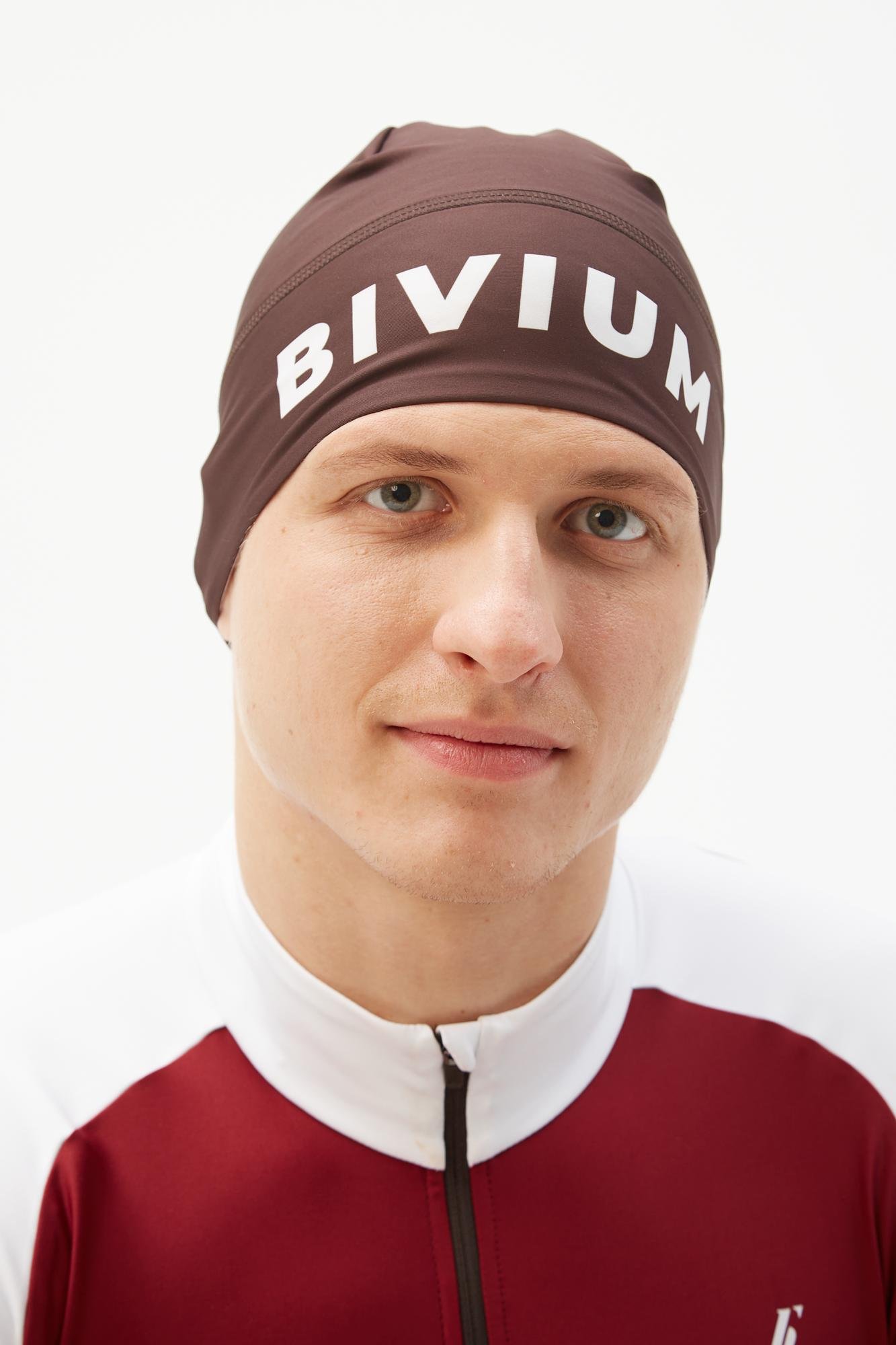 SHW102UN225-01100 Шапка гоночная унисекс BIVIUM "Энергия 2.0", цв. коричневый-белый
