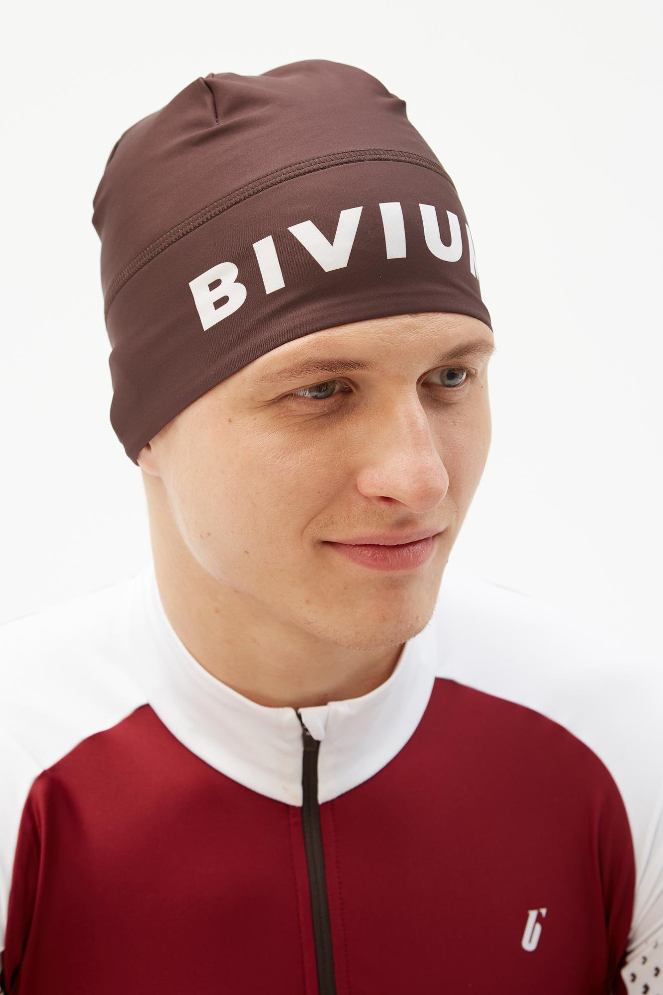 SHW102UN225-01100 Шапка гоночная унисекс BIVIUM "Энергия 2.0", цв. коричневый-белый