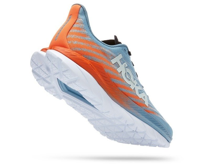 1127893MSP Кроссовки муж. HOKA M MACH 5, цв. голубой-оранжевый 