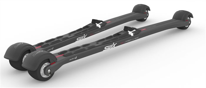 RSCRT1ЖK Лыжероллеры с крепл.SWIX Classic Triac Carbon STIFF, L790mm, колеса 67*50 резина 