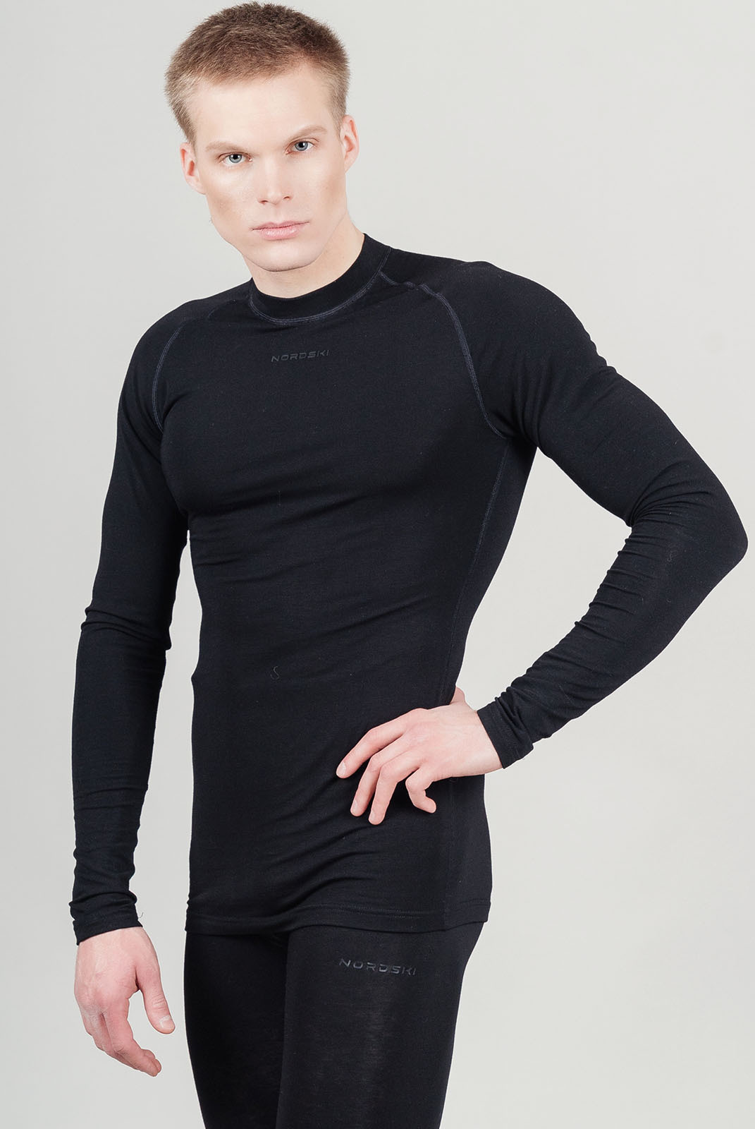 NSM377100 Комплект термобелья муж. NORDSKI Wool, цв. черный