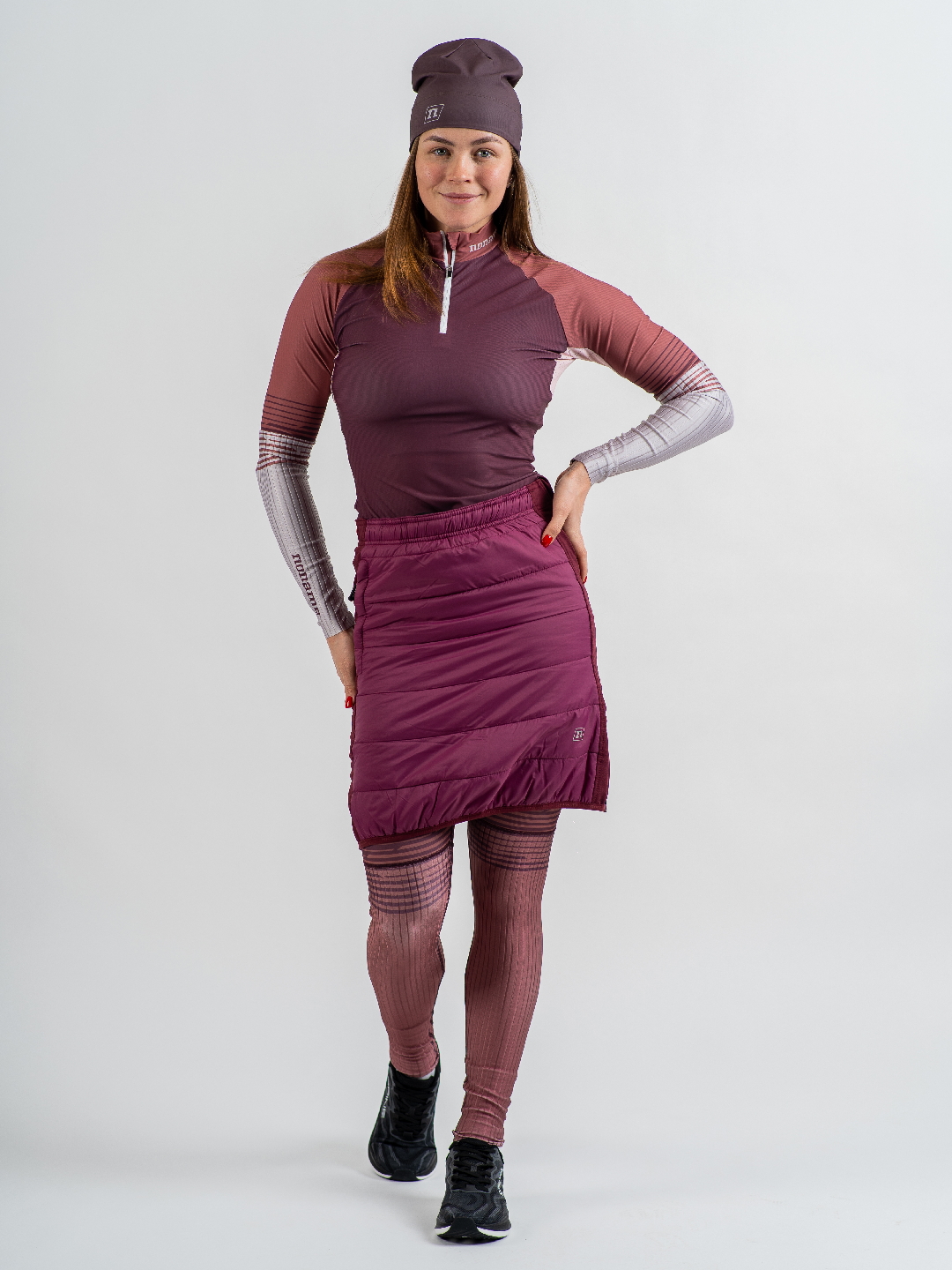 2001071-0261 Юбка утепленная  жен. NONAME SKI SKIRT 24, цы. винный/красно-розовая 