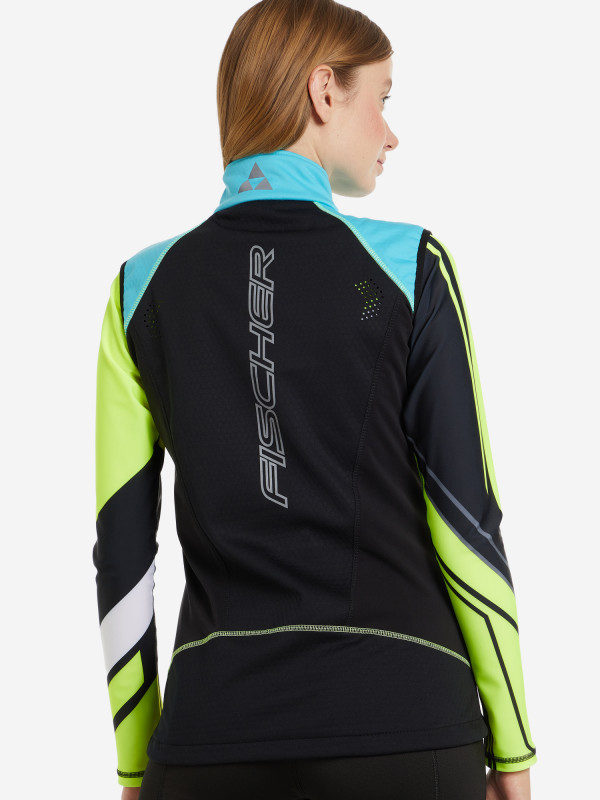 GR8120-101 Жилет жен. FISCHER Softshell Warm, цв. black/yellow