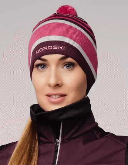 NSV473328 Шапка унисекс NORDSKI Bright Fuchsia, цв. бордовый-розовый