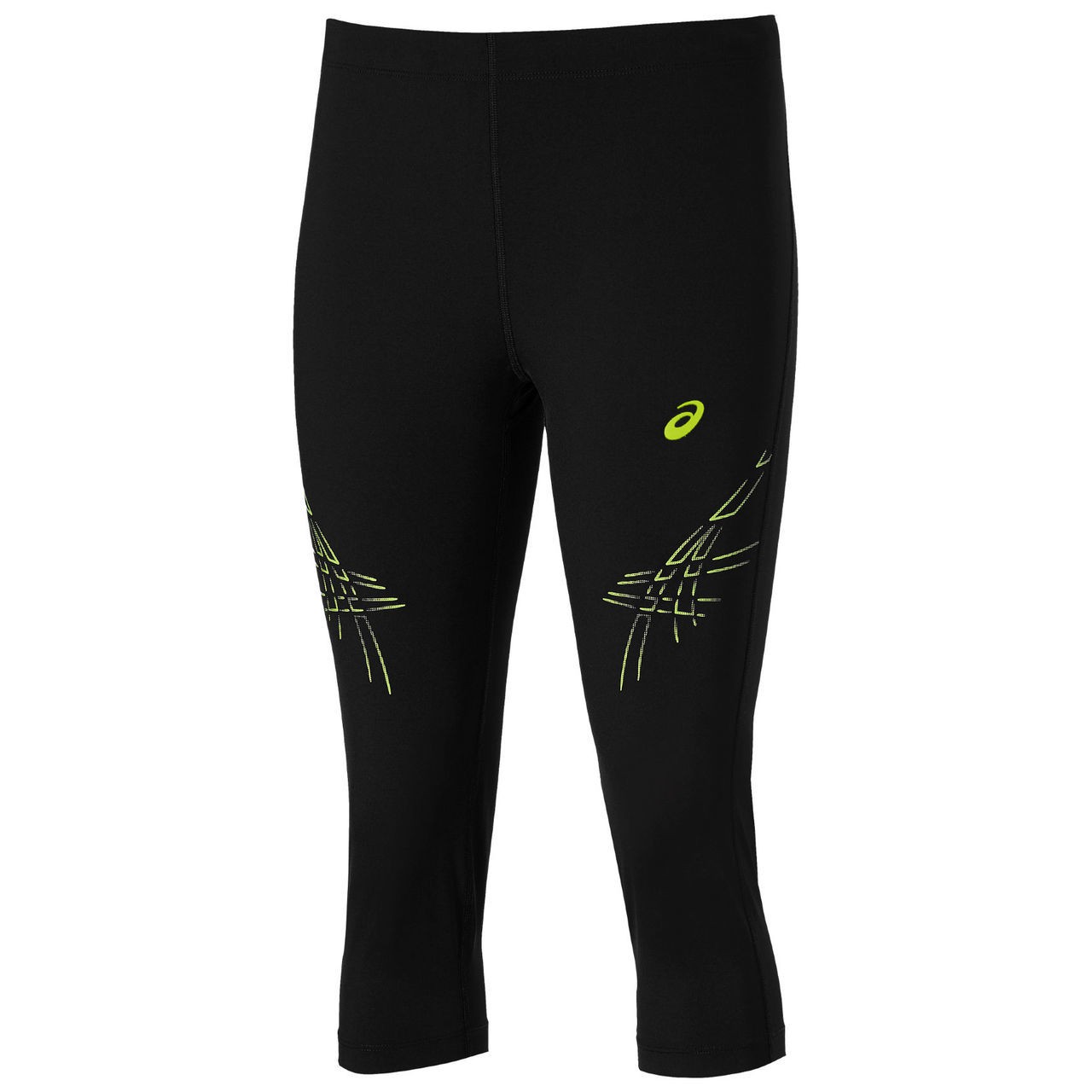 121335/0473 Бриджи жен. ASICS Stripe Knee Tight, цв. черный-зеленый 
