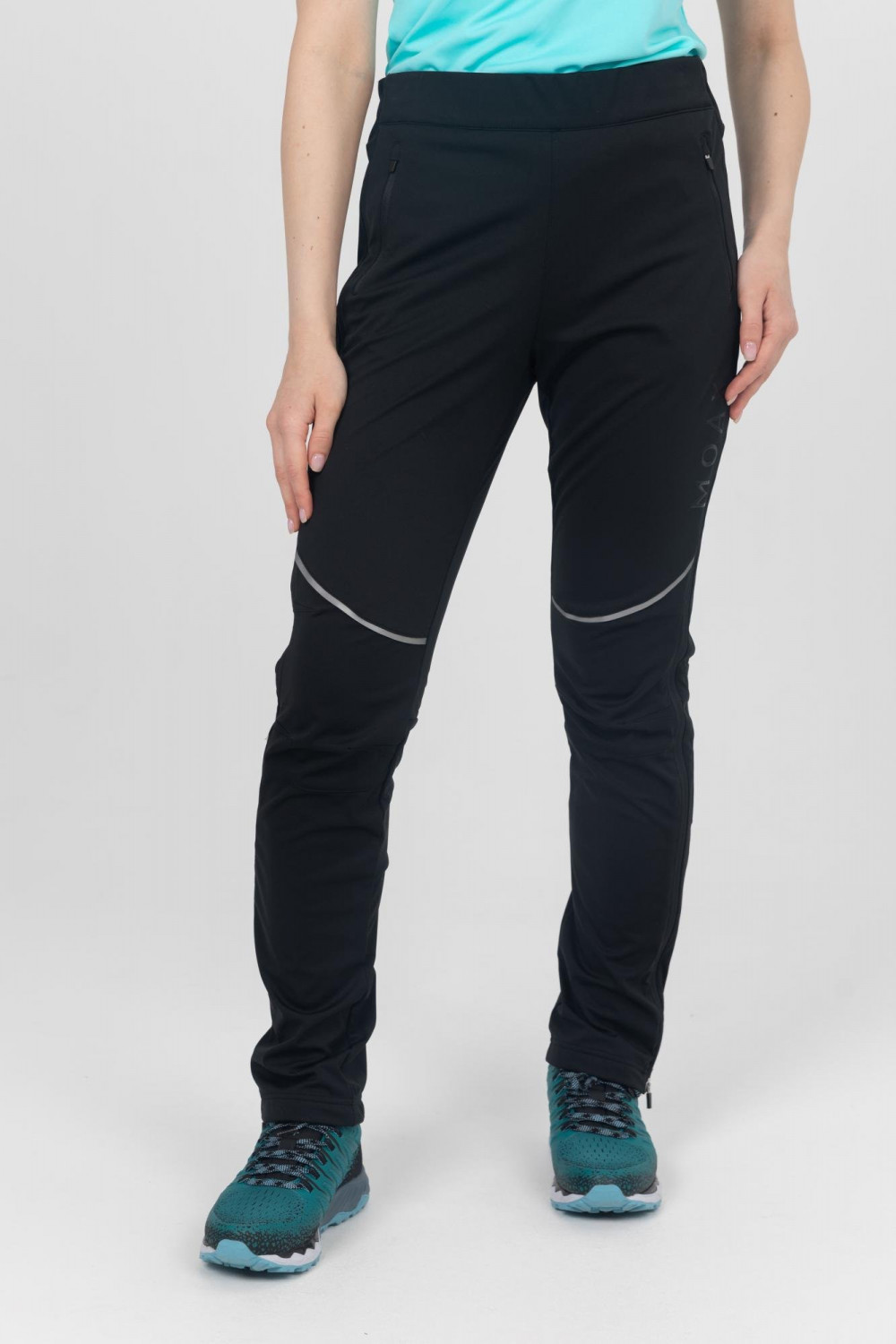 SW212218-10000 Брюки жен. MOAX Solo Full zip черн.