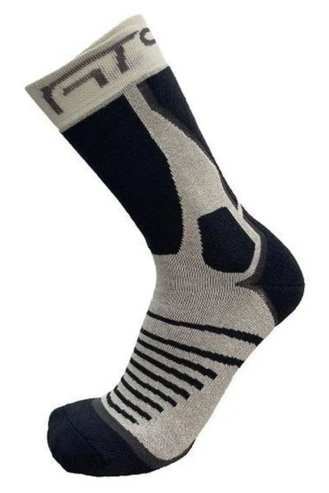 900812L-15 Носки термо жен. GTS SPORTSOCKS, высокая посадка, цв. св.серый-черный
