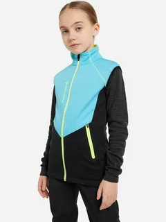 GR8131-400 Жилет детс. FISCHER Softshell Warm, цв.бирюзовый-черный