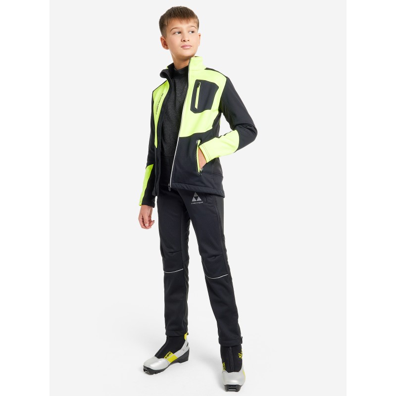 GR8032-109 Куртка детс. Fischer Softshell Warm, цв. черный-серый