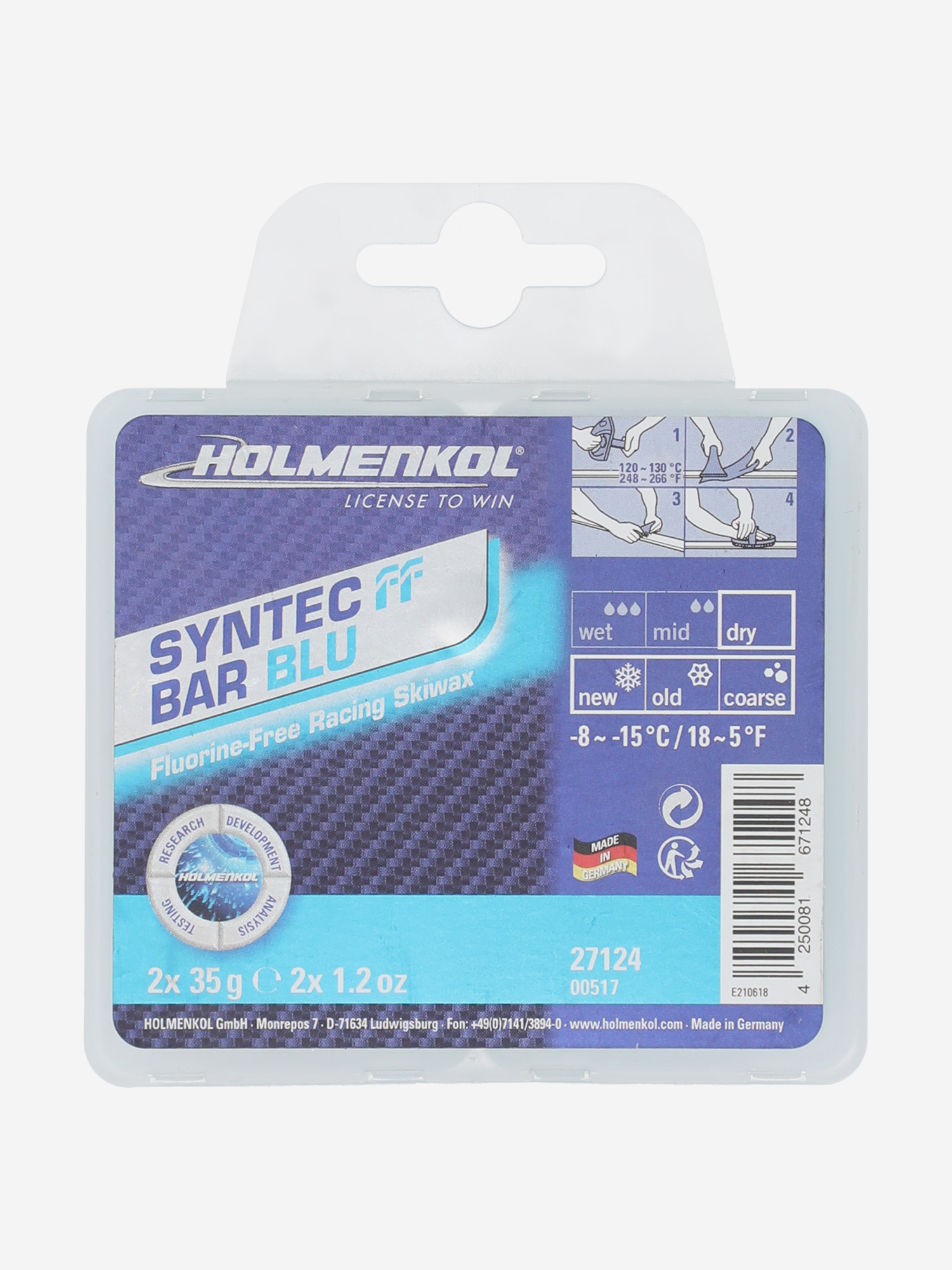 27124 Парафин HOLMENKOL Syntec FF Bar BLU