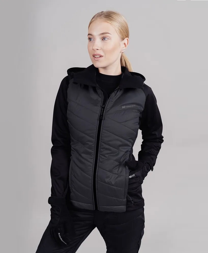 NSW853100 Куртка жен. NordSki Hybrid Hood black