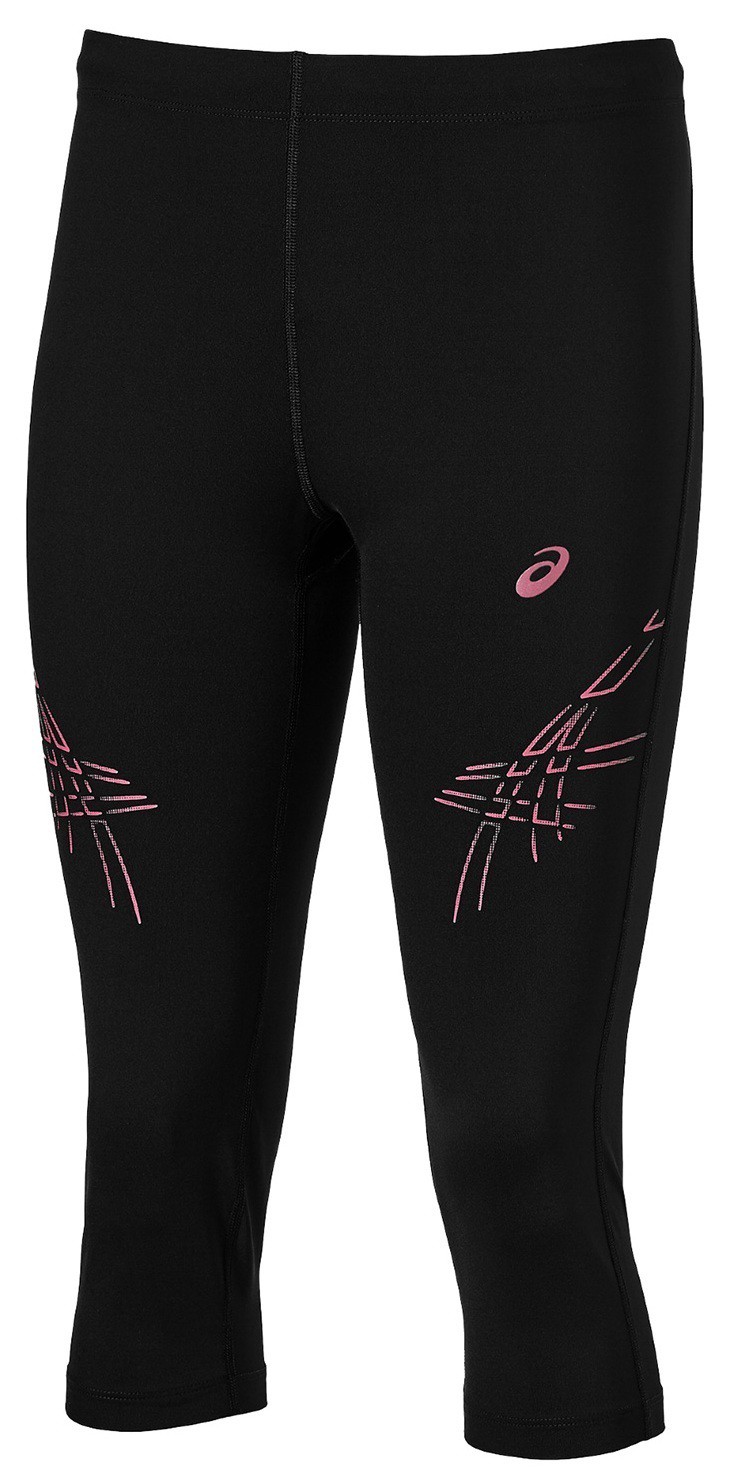 121335/6016 Бриджи жен. ASICS Stripe Knee Tight, цв. черный-розовый 