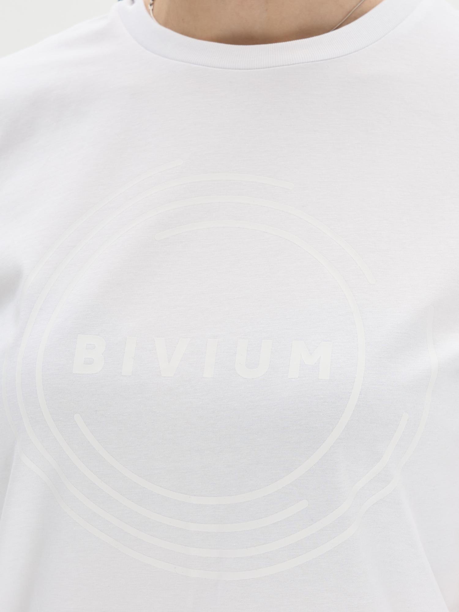 AJT109W125-00718 Футболка жен. BIVIUM "Circle", цв. белый
