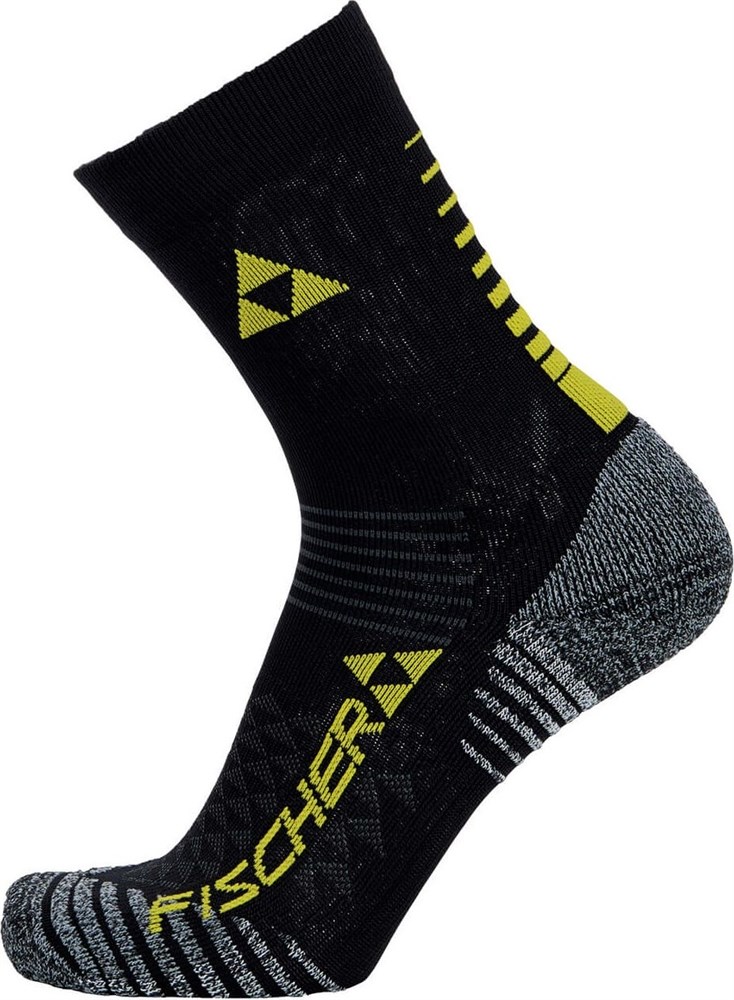 G95019-100 Носки термо унисекс FISCHER XC Short, высокая посадка, цв. черный-желтый