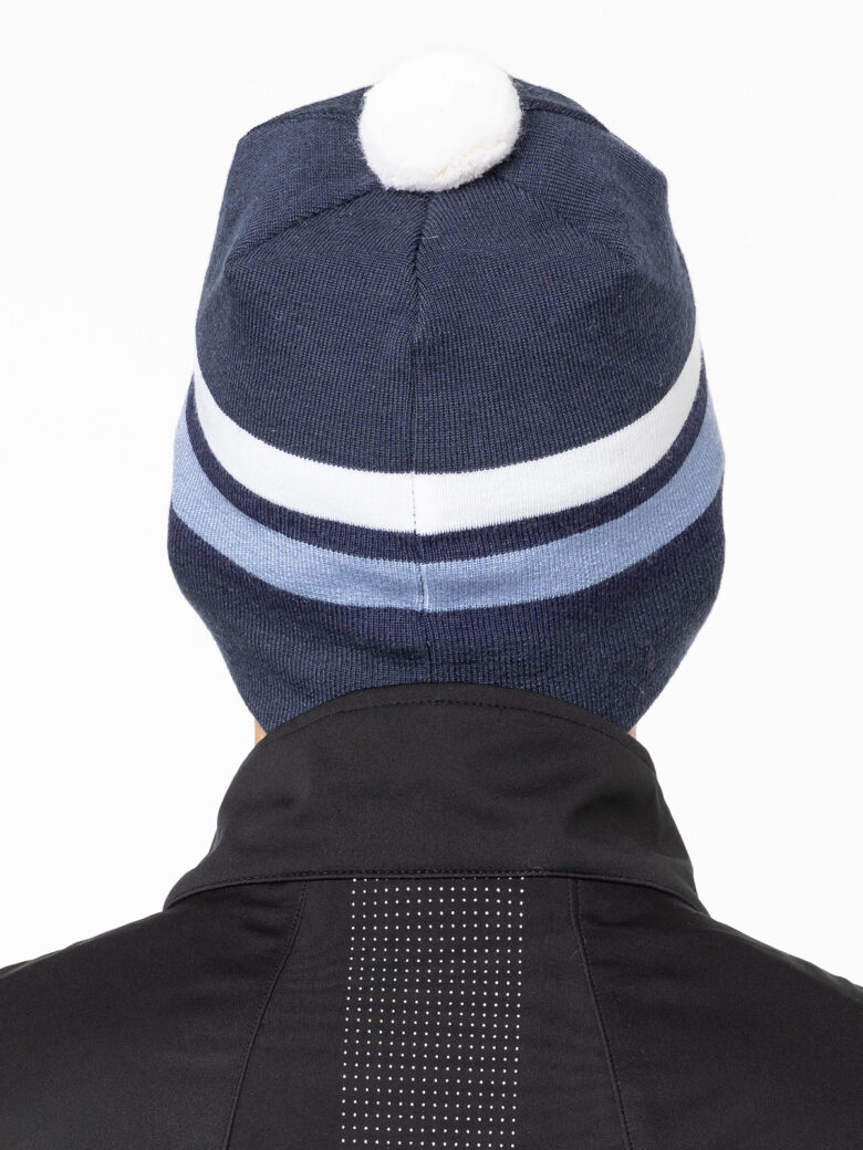 23575M-72100 Шапочка унисекс MOAX Tradition Sport stripe, цв. серый-синий